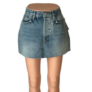 RE/DONE 90s Original Mini Skirt in Faded Blues
